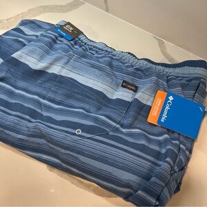 Columbia men's summerdry swim trunks‎ size 6x 8" inseam blue NWT stripe